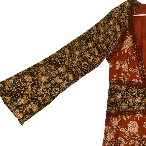 NWT free people tilda wrap dress in neutral combo Medium - Picture 8 of 10